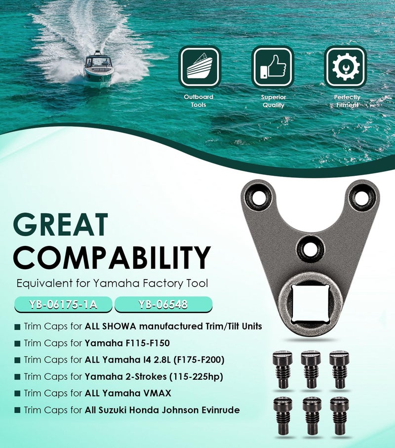 Yoursme مفتاح تثبيت/إمالة MT0006-32mm x 4/4.5mm للياماها وسوزوكي وجونسون وإيفينرود وهوندا لإزالة أسطوانات الهيدروليك وأغطية التثبيت/الإمالة - Image 2